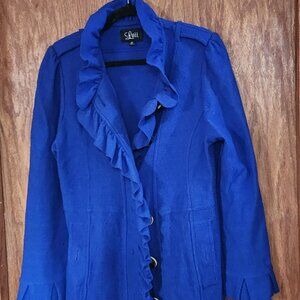 Luii size xl bright blue wool coat